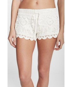 Surf Gypsy Crochet Cover-Up Shorts  - White