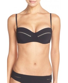 Tory Burch Lattice Underwire Bikini Top  - Black