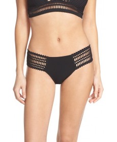 Robin Piccone 'Sophia' Crochet Bikini Bottoms - Black