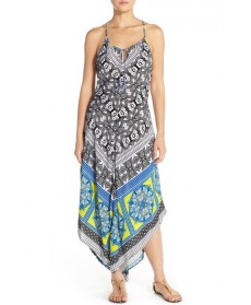 Green Dragon Cover-Up Maxi Dress  - Blue