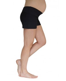 Mermaid Maternity Foldover Maternity Swim Shorts  - Black
