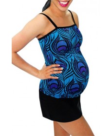 Mermaid Maternity Bandeau Tankini Top  - Pink