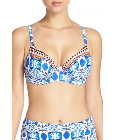 Fantasie 'Aveiro' Underwire Print Bikini Top D - Blue