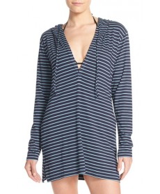 Tommy Bahama Stripe Hoodie Cover-Up  - Blue