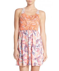 Maaji 'Amber Palms' Strappy Back Cover-Up Dress  - Coral