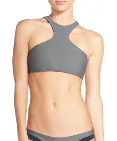 Issa De' Mar 'Sola' High Neck Bikini Top  - Grey