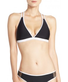 Zella Mesh Racerback Bikini Top  - Black