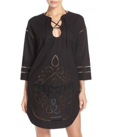 Seafolly Embroidered Cover-Up Tunic  - Black