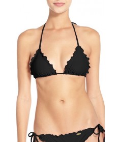 Luli Fama 'Wavy' Bikini Top - Black