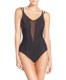 Miraclesuit Mesh Inset One-Piece Swimsuit  - Black