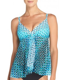 Profile By Gottex Print Tankini Top  - Blue