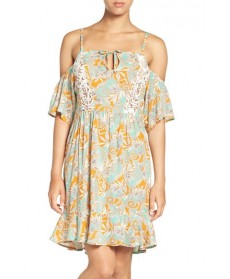 Maaji 'Botanic Sandy' Cold-Shoulder Cover-Up Dress  - Green