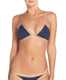 L Space 'Farrah' Colorblock Bikini Top  - Blue
