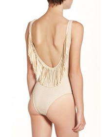 Rip Curl 'Joyride' Fringe One-Piece Swimsuit  - Beige