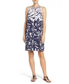 Tommy Bahama Leaf Print Cover-Up Dress  - Blue
