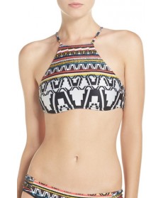 Becca 'Primitive Journey' High Neck Bikini Top Size D - Black