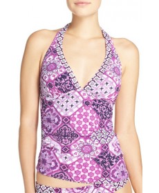 Tommy Bahama 'Tiles Of Tropics' Reversible Halter Tankini Top  - Pink