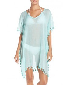 Seafolly 'Amnesia' Cotton Gauze Cover-Up Caftan Size One Size - Green