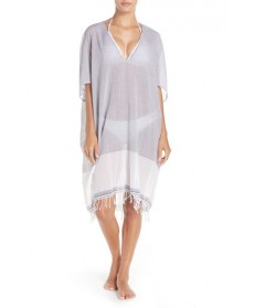Caslon Fringe Cover-Up Tunic /Small - Blue
