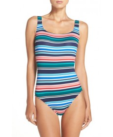Tommy Bahama 'Fete' Laced Back One-Piece Swimsuit  - Blue