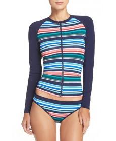 Tommy Bahama 'Fete' Front Zip Rashgaurd