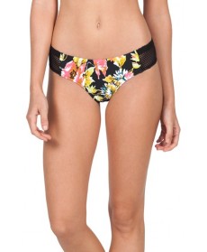 Volcom Wild Buds Floral Print Cheeky Bikini Bottoms  - Black