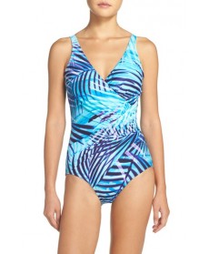 Miraclesuit Palm Reader Oceanus One-Piece Swimsuit  - Blue