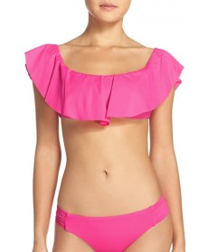 Trina Turk Flutter Bandeau Bikini Top  - Pink