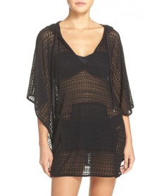 La Blanca Beyond The Beach Cover-Up Poncho /Medium - Black