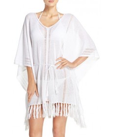 Tommy Bahama Linen Blend Cover-Up Poncho /Medium - White