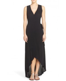 L Space Twilight Cover-Up Wrap Dress  - Black