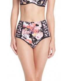 Seafolly Ocean Rose High Waist Bikini Bottoms  US / 1 AU - Black