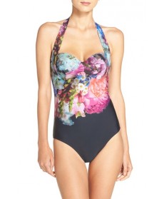 Ted Baker London 'Focus Bouquet' One-Piece Swimsuit2C/D - Blue