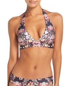 Becca Havana Halter Bikini Top - Black