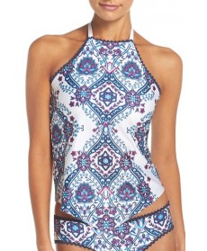  Becca Inspired Tankini Top, Size D - Blue