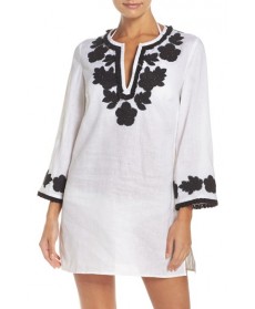 Tory Burch Applique Cover-Up Tunic - Ivory