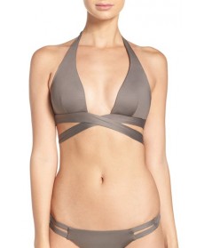 Vitamin A Sirena Wrap Bikini Top - Grey