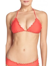 Luli Fama 'Wavy' Bikini Top - Red