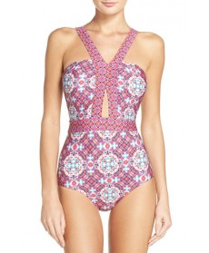 Laundry By Shelli Segal Mayan Escape Cutout One-Piece Swimsuit