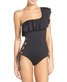 Laundry By Shelli Segal One-Shoulder One-Piece Swimsuit