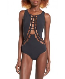 Volcom Salty Air Strappy One-Piece Swimsuit  - Black