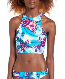 Roxy Line It Up Crop Bikini Top  - Blue