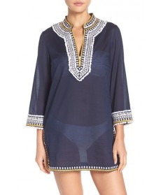 Tory Burch Fringe Cover-Up Tunic - Blue