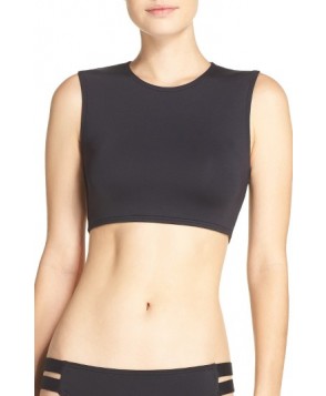 Vince Camuto Strappy Cropped Bikini Top  - Black