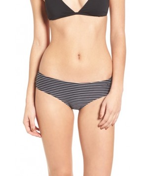 O'Neill Bicoastal Stripe Ruched Bikini Bottoms  - Black