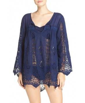 Nanette Lepore 'Caraby' Crochet Cover-Up Tunic - Blue