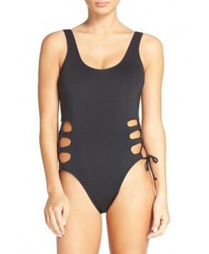 The Bikini Lab Island In The Fun Mio One-Piece Swimsuit  - Black