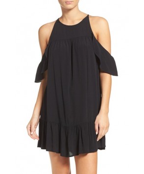 Suboo Valley Frill Cover-Up Dress  - Black