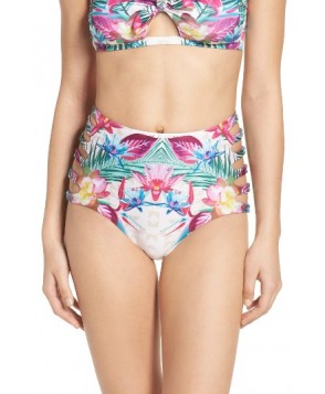 Isabella Rose Hot Tropics High Waist Bikini Bottoms - Pink