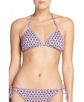 Tommy Bahama Geo-Graphy Reversible Triangle Bikini Top - Red